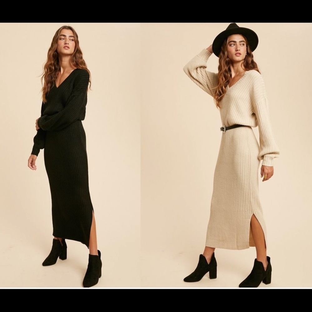 Oatmeal Lauren Oversized Sweater Dress - Picture 2 of 10